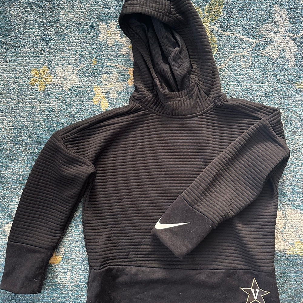 Nike Girls Medium Dry Fit Double Fleece Black Pullover Hoodie Long Sleeve